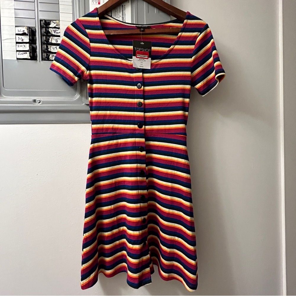 Top Shop multicolor striped skater dress - BRAND NEW NEVER BEEN WORN
